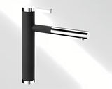 Blanco Linee - S virtuvinis maišytuvas juodos/chromo spalvos su ištraukiamu dušeliu, SILGRANIT®-Look apdaila