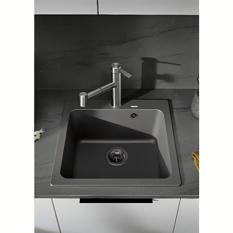 Juodas virtuvės plautuvė Blanco Naya 5 infino iš Silgranit pro, viršutinis montavimas ant stalviršio 