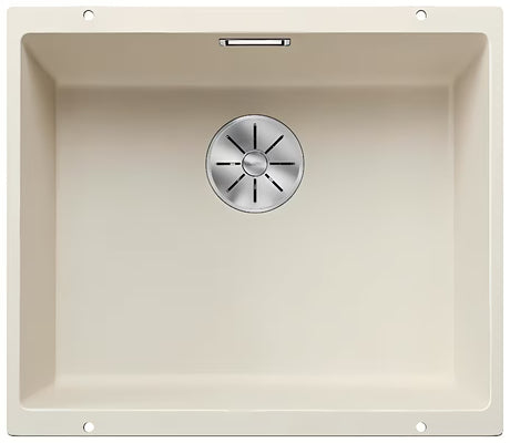 Blanco Subline 500 U granitinis virtuvinis vieno dubens plautuvė pro apatinis montavimas baltos spalvos soft
