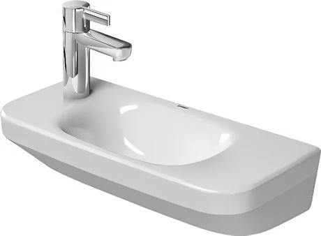 Baltas pakabinamas praustuvas Duravit durastyle 50 x 22 cm be persipylimo su plokštuma pro armatūrai