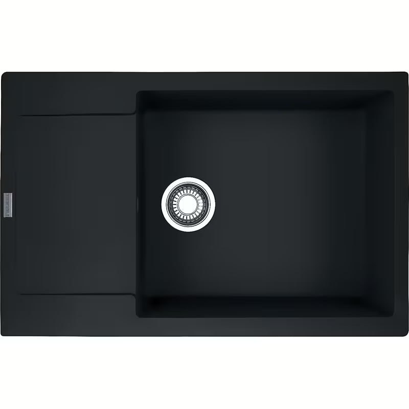 Franke Maris fragranitinis virtuvės plautuvė su nusausinimo paviršiumi 780 mm x 500 mm, matinės juodos spalvos
