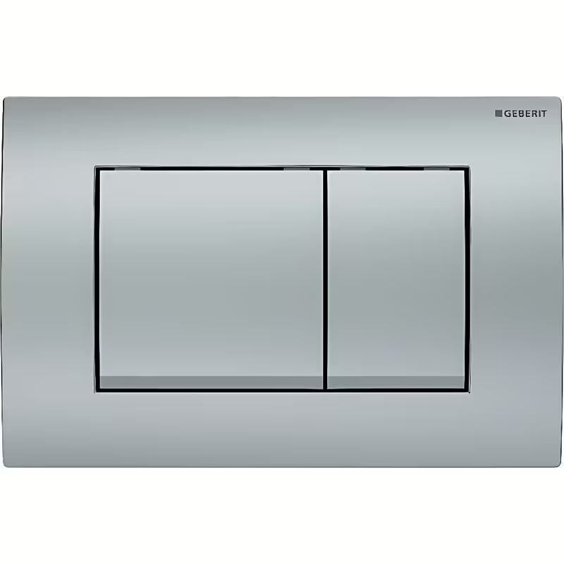 Vandens nuleidimo Mygtukas Geberit Delta30 matinio chromo spalvos pro dviejų kiekių nuleidimui su priekiniu valdymu.