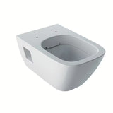 Balta pakabinamas KLOZETAS Geberit Selnova Square su Rimfree technologija rimless  ir kampuotu dizainu.