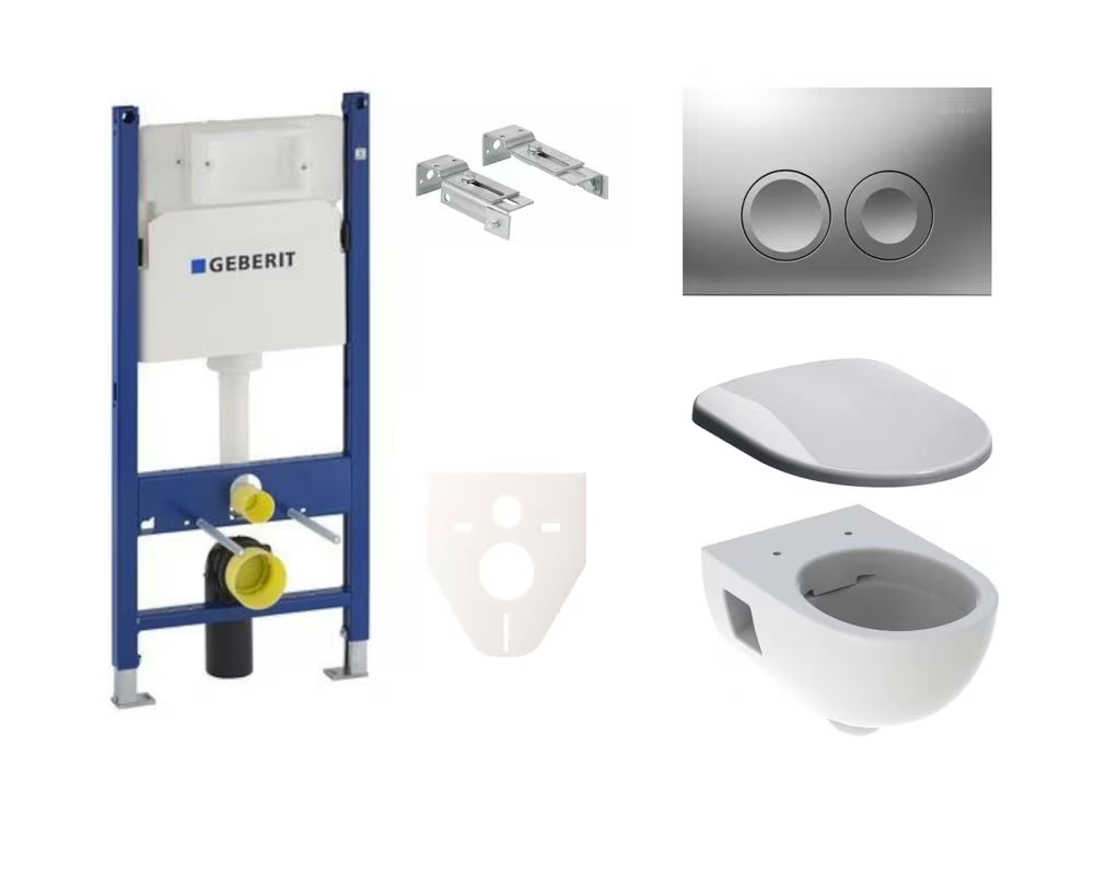 Pakabinami WC komplektas Geberit Selnova su bakeliu Geberit Delta pro moderniam vonios kambariui