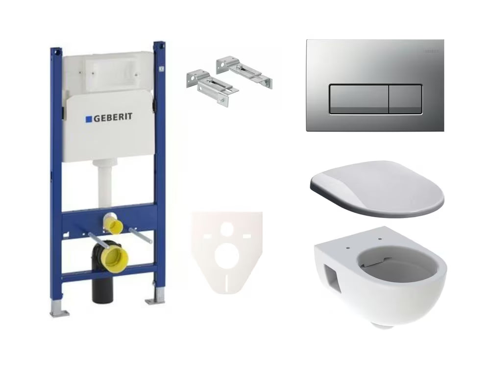 Pakabinami WC komplektas Geberit Selnova su bakeliu Geberit Delta pro montuoti prie priekinės sienelės