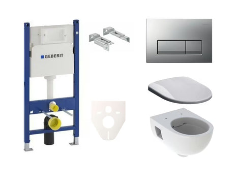 Pakabinami WC komplektas Geberit Selnova su bakeliu Geberit Delta pro montuoti prie priekinės sienelės