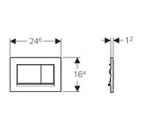 Vandens nuleidimo Mygtukas Geberit Sigma30 pro blizgaus chromo spalvos su matine juostele Sigma potinkinio bakelio