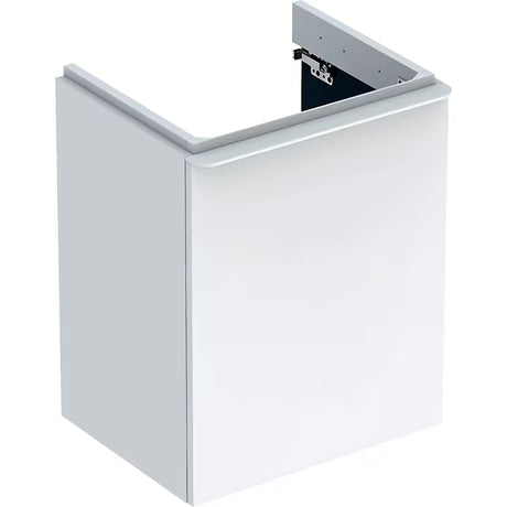 Balta pakabinama spintelė po praustuvu Geberit Smyle Square 49,2x62x40,6 cm su dešininiu durelių atidarymu.
