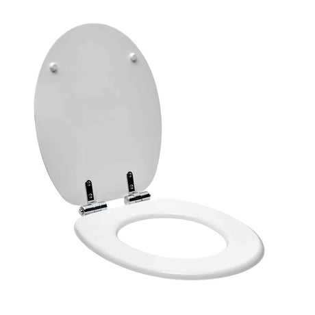 Balta KLOZETO dangtis Glacera iš MDF su softclose technologija ir žalvariniais vyriais