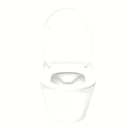 Pakabinamas KLOZETAS Glacera Ava iš blizgios baltos keramikos, su Rimless technologija ir paslėptu tvirtinimu