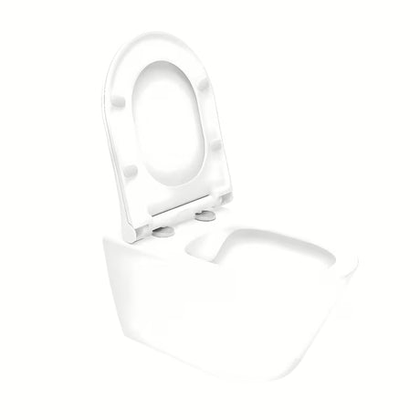 Pakabinamas KLOZETAS Glacera Ava iš blizgios baltos keramikos, su Rimless technologija ir paslėptu tvirtinimu