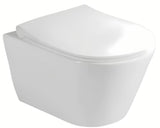 Pakabinami WC komplektas Glacera Ava su montavimo moduliu Geberit ir valdymo mygtuku Delta, baltos blizgios spalvos.