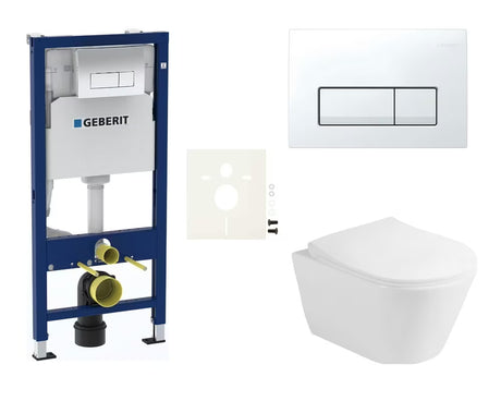 Pakabinami WC komplektas Glacera Ava su montavimo moduliu Geberit Duofix pro potinkinei montavimo sistemai