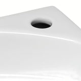 Baltas kampiniai dešinysis mažas praustuvas Glacera Bigio 42 x 29,5 cm be perpylimo su anga pro maišytuvui dešinėje.