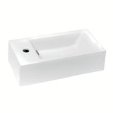 Baltas keraminis mažas praustuvas Glacera Bigio 50 x 25 cm su anga pro maišytuvui kairėje