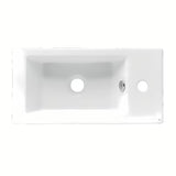 Baltas keraminis mažas praustuvas Glacera Bigio 50 x 25 cm su anga pro maišytuvui kairėje