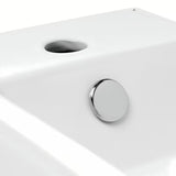 Baltas keraminis mažas praustuvas Glacera Bigio 50 x 25 cm su anga pro maišytuvui kairėje