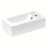 Baltas keraminis stačiakampis mažas praustuvas Glacera Bigio 50x25 cm su persipylimo anga ir anga pro maišytuvui