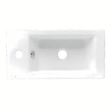 Baltas keraminis stačiakampis mažas praustuvas Glacera Bigio 50x25 cm su persipylimo anga ir anga pro maišytuvui
