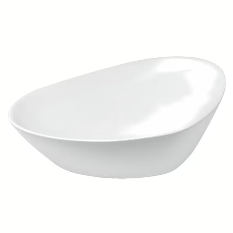 Baltas keraminis pastatomas ant stalviršio praustuvas Glacera Vallone be perpylimo, 58,5 x 38,5 cm.