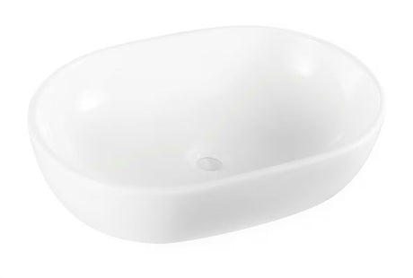 Balta keraminė pastatomas ant stalviršio praustuvas Glacera Vallone 59 x 41 cm be perpylimo.