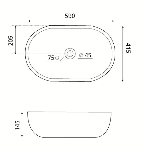 Balta keraminė pastatomas ant stalviršio praustuvas Glacera Vallone 59 x 41 cm be perpylimo.