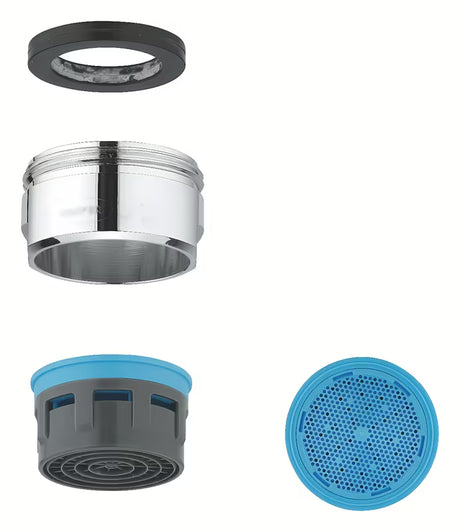 Atsarginis Grohe aeratorius M24x1 su išoriniu sriegiu, chromo spalvos, su Grohe StarLight paviršiumi.
