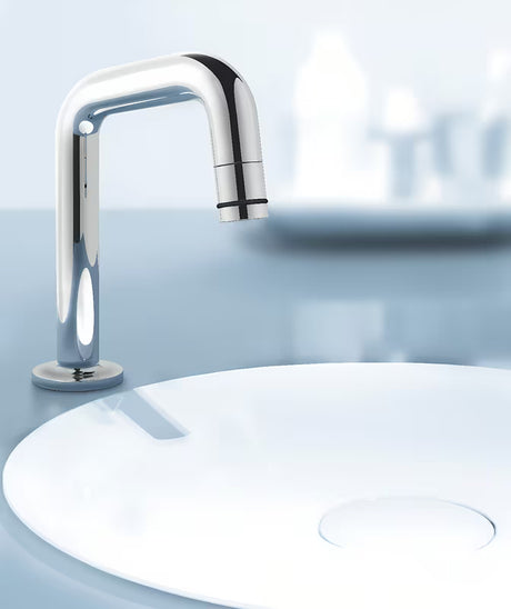 Chromuotas praustuvo ventilis Grohe Universal, kompaktiško dizaino, su pasukamu snapelio antgaliu