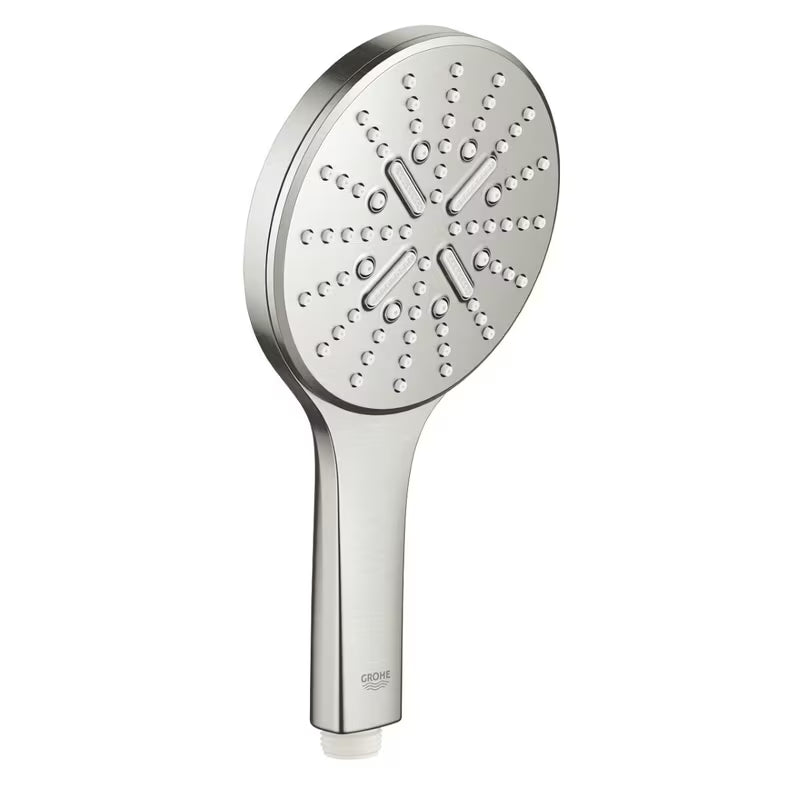 Rankinis dušas Grohe Rainshower 130 SmartActive, spalva supersteel, su trimis srovės režimais
