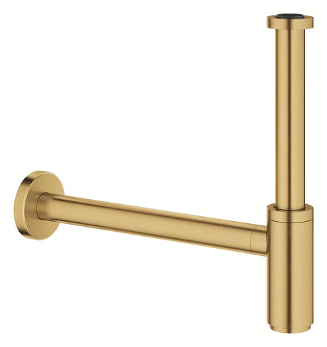 Praustuvo sifonas Grohe Cool Sunrise brushed iš žalvario, su didele užmaunama rozete, paviršius GROHE StarLight