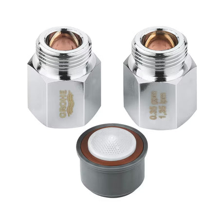 Taupymo rinkinys Grohe su chromuotu aeratoriumi ir srauto reguliatoriumi pro M22/24 aeratoriams