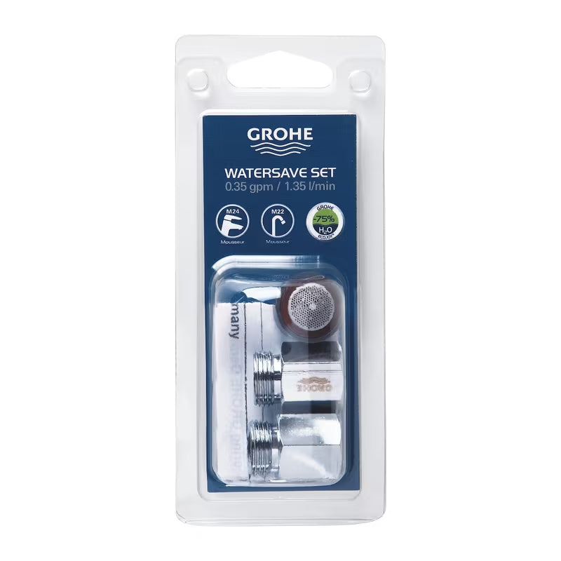 Taupusis rinkinys Grohe su chromuotu aeratoriumi ir srauto reguliatoriumi pro M22/24 aeratoriai