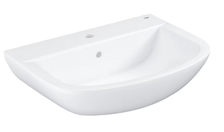 Pakabinamas praustuvas Grohe Bau Ceramic 65 baltos spalvos su persipylimu ir anga pro maišytuvui