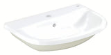 Įleidžiamas praustuvas Grohe Bau Ceramic 55, alpine white spalvos, su persipylimu ir anga pro maišytuvui