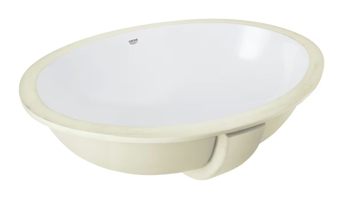 Įleidžiamas praustuvas Grohe Bau Ceramic 55 560 × 420 mm, alpine white apdailos, su persipylimu