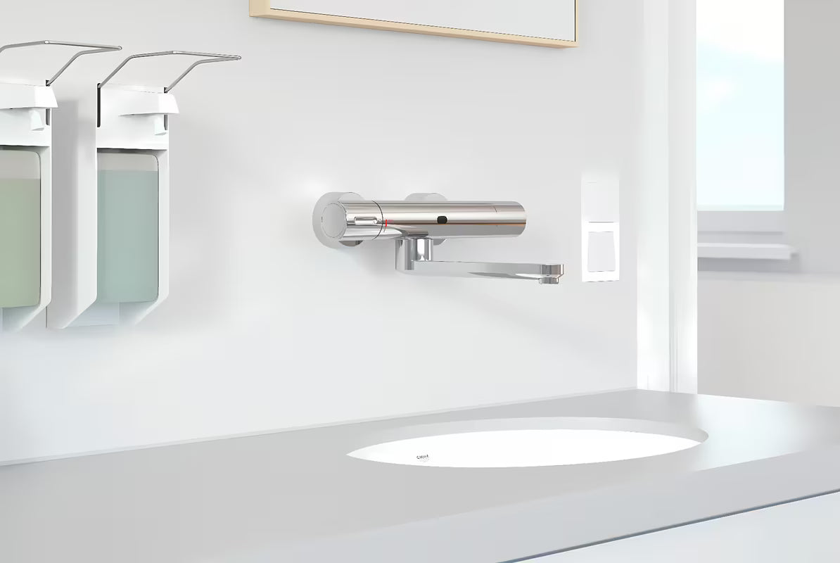 Įleidžiamas praustuvas Grohe Bau Ceramic 55 560 × 420 mm, alpine white apdailos, su persipylimu