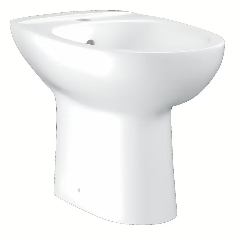 Pastatomas bidė Grohe Bau Ceramic, alpine white spalvos, su viena anga maišytuvui ir persipylimu