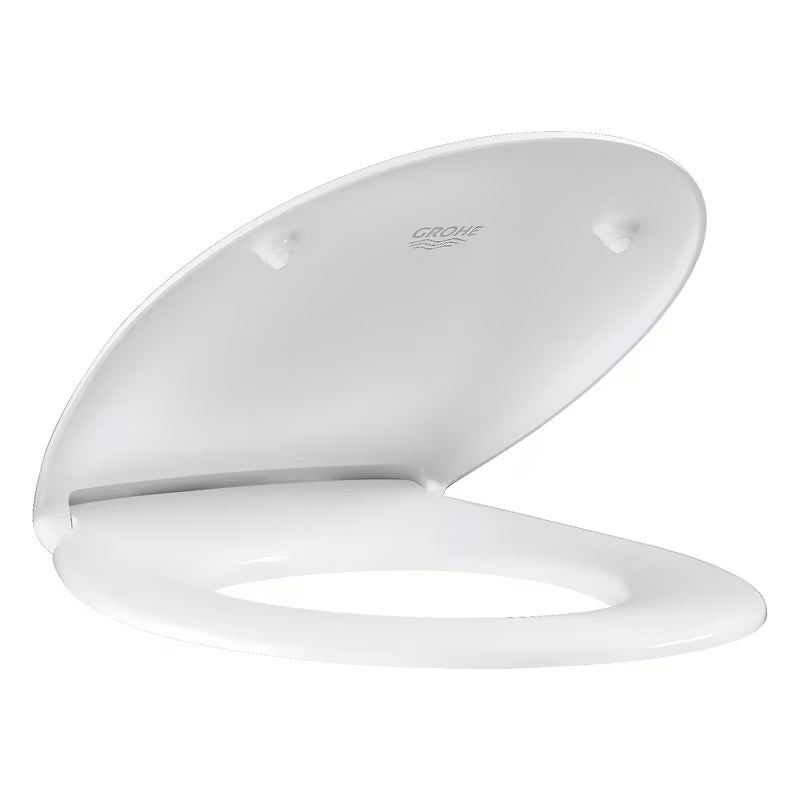 Balta KLOZETO dangtis Grohe Bau Ceramic iš duroplasto su greitu nuėmimu ir nerūdijančio plieno vyriais