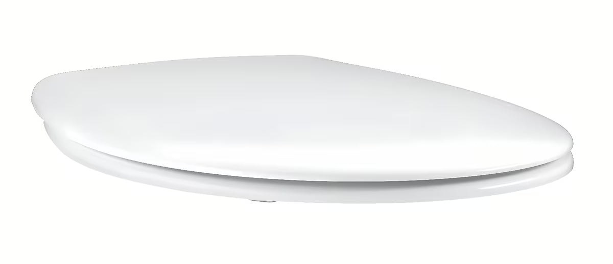 Baltas KLOZETO dangtis Grohe Bau Ceramic su dangčiu, softclose lėtu nusileidimu ir greitu nuėmimu pro lengvam valymui.