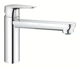 Chromuotas svirtinis virtuvinis maišytuvas Grohe baucurve su vidutinio aukščio pasukamu snapu