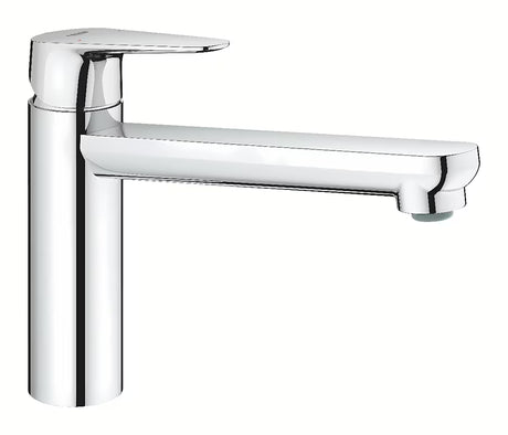 Chromuotas svirtinis virtuvinis maišytuvas Grohe baucurve su vidutinio aukščio pasukamu snapu