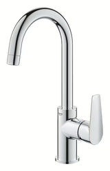 Aukšta svirtinis praustuvo maišytuvas Grohe bauedge chromo spalvos su praustuvo dugno vožtuvas.