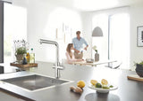 Chromuotas virtuvinis maišytuvas Grohe Blue Home Duo pro filtruotam, atšaldytam ir gazuotam vandeniui