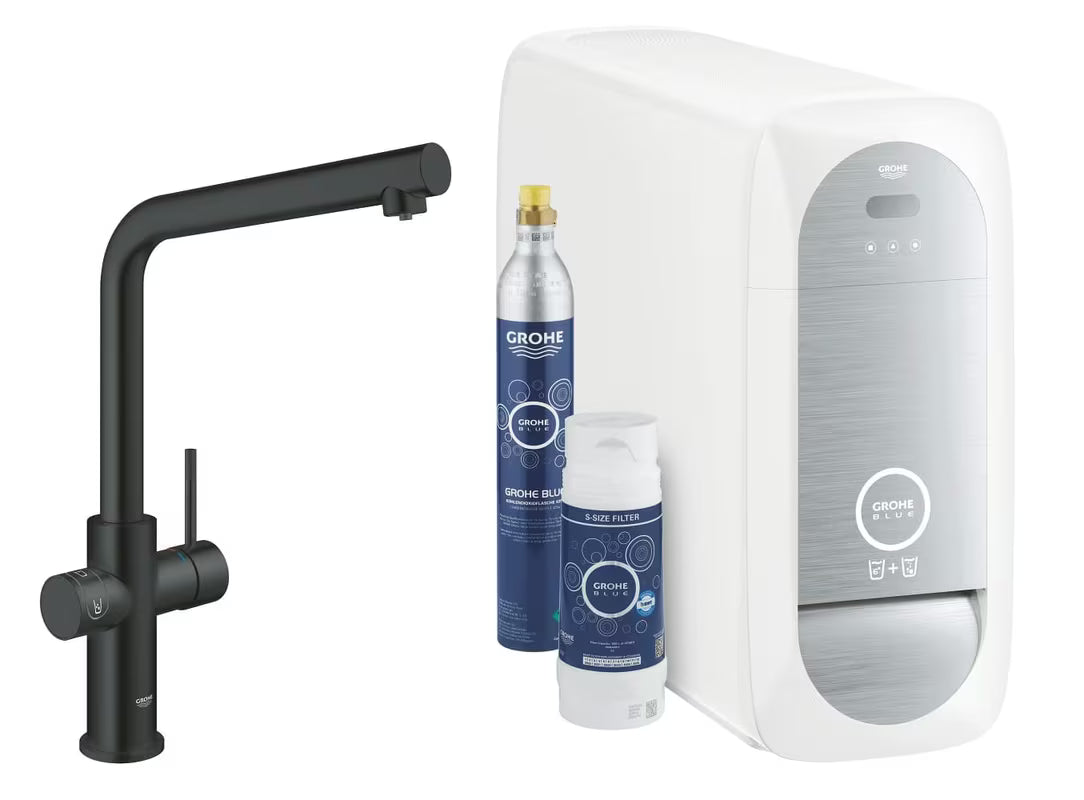 Grohe Blue Home Duo virtuvinis maišytuvas su vandens filtravimu ir aušinimu, velvet black apdaila