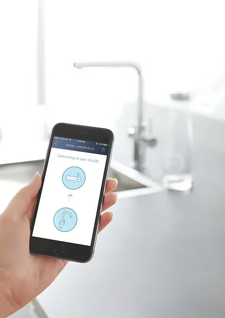 Chromuotas virtuvinis maišytuvas Grohe Blue Home Duo su filtru, su aušinimu ir ištraukiamu aeratoriumi