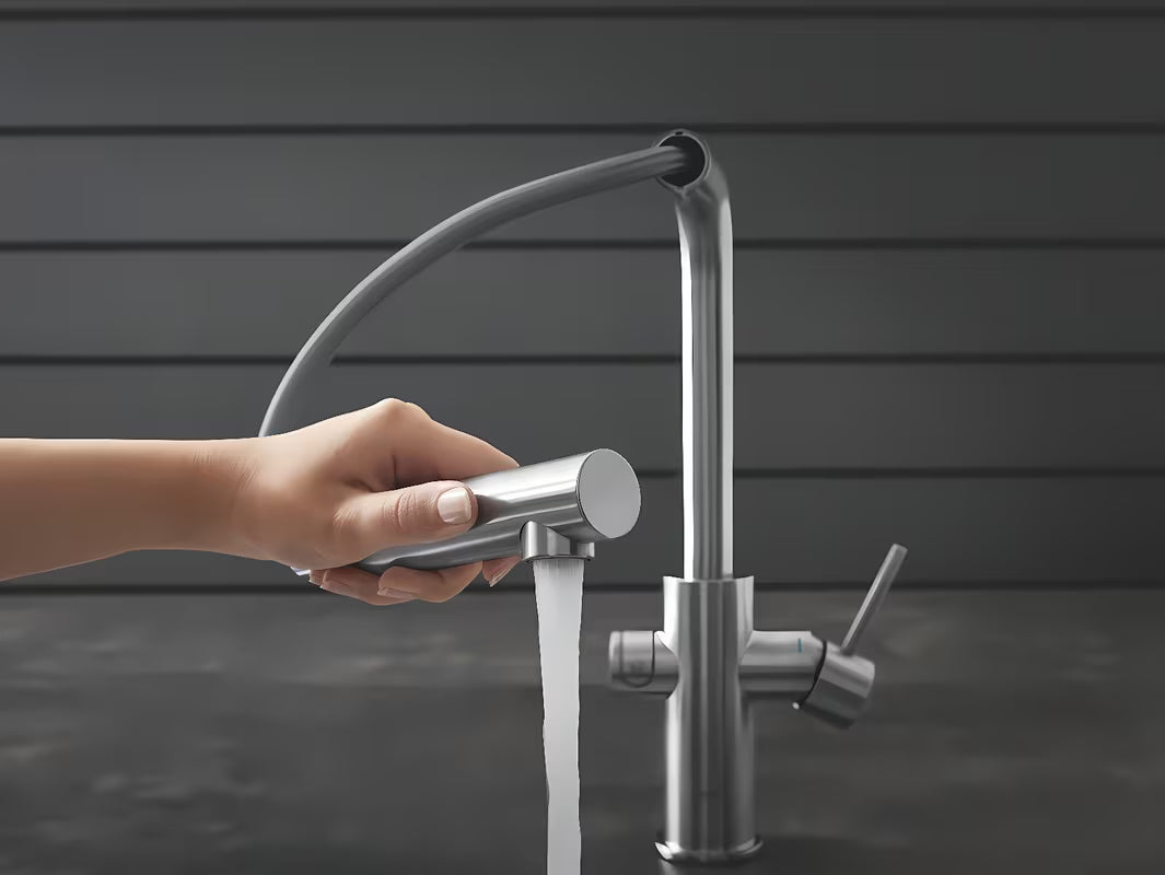 Grohe Blue Home virtuvinis maišytuvas supersteel su filtravimo funkcija ir pro gazuoto vandens aušintuvu
