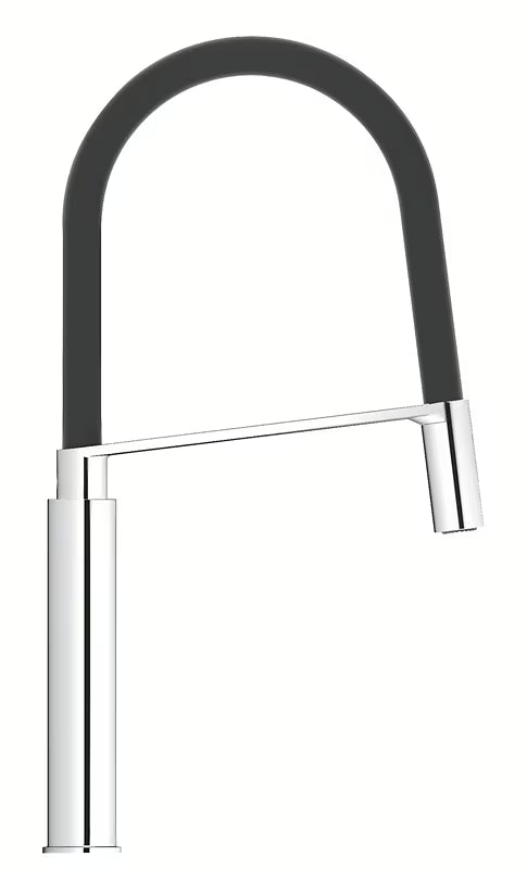 Chromuotas virtuvinis maišytuvas Grohe Concetto New su aukštu pasukamu snapu ir ištraukiama dušo galvute