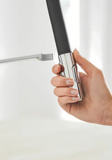 Chromuotas virtuvinis maišytuvas Grohe Concetto New su aukštu pasukamu snapu ir ištraukiama dušo galvute