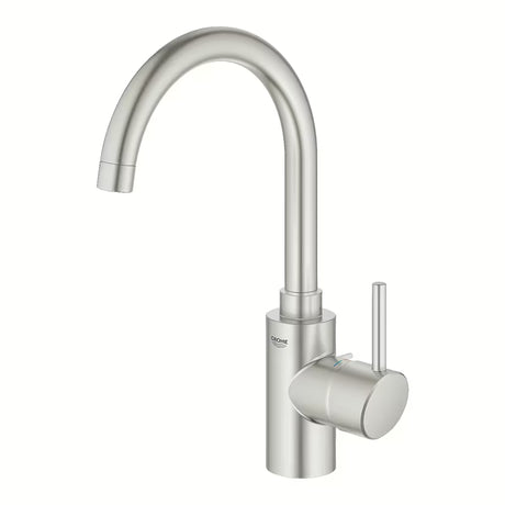 Virtuvinis maišytuvas Grohe Concetto New su aukštu pasukamu snapu, supersteel apdailos.