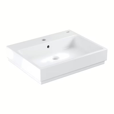 Pakabinamas praustuvas Grohe Cube Ceramic 600 x 490 mm, iš keramikos, alpine white spalvos, su persipylimu